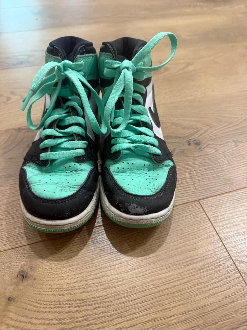 Nike Kids High-Top Sneakers in Teal and Black